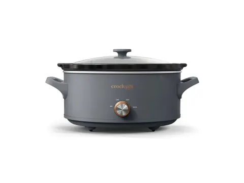 Crock-Pot 7-quart manual slow cooker in grey with glass lid