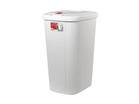 Hefty 13.3-gallon white touch-top kitchen trash can