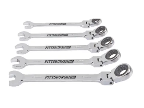 PITTSBURGH 5-piece flex-head ratcheting combination wrenches