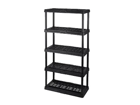 YUKON black 5-tier plastic shelf